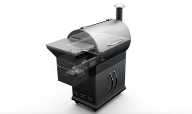 Wood Pellet Smoker Grill BBQ Pellet Outdoor Grills with a Trolley Cart