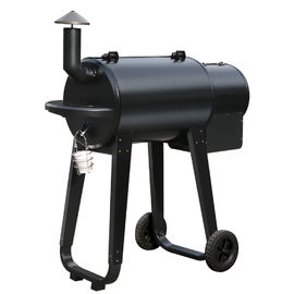 Wood Pellet Pellet Outdoor Grills with a Trolley Cart for Outdoor Cooking